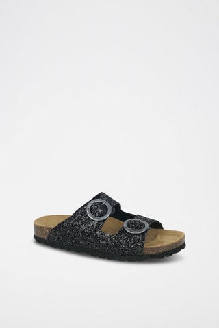 Mules em couro 
Preto