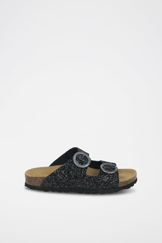 Mules em couro 
Preto