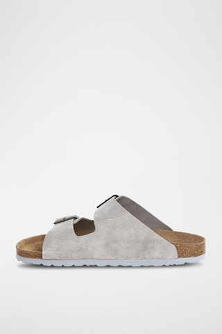 Mules em nobuck - Cinzento