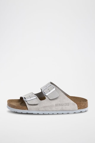 Mules em nobuck - Castanho