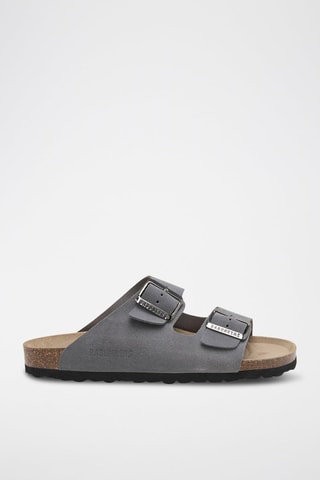 Mules em nobuck - Cinzento