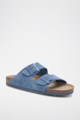 Mules em nobuck - Azul