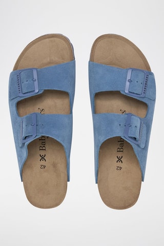 Mules em nobuck - Azul