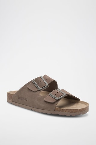 Mules em nobuck - Castanho