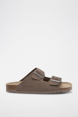 Mules em nobuck - Castanho