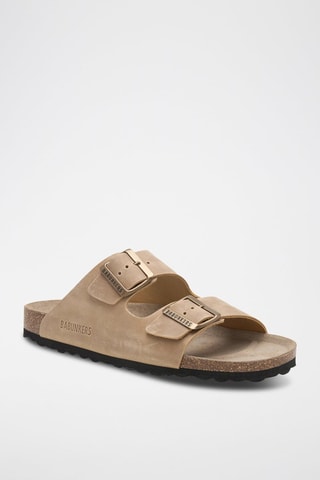 Mules em couro - Camel