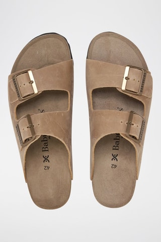 Mules em couro - Camel