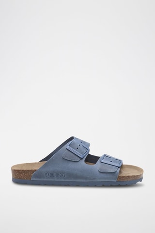 Mules em couro - Azul