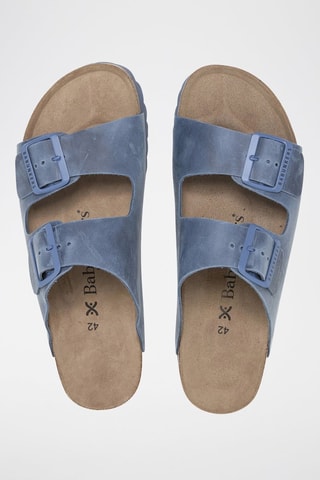 Mules em couro - Azul