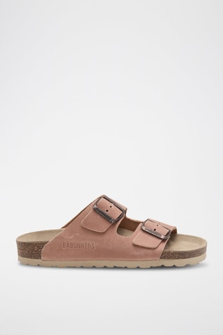 Mules em couro - Salmão