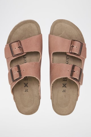 Mules em couro - Salmão