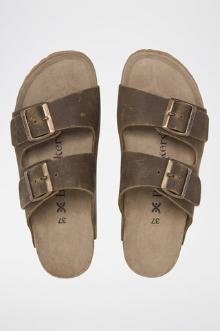 Mules em couro - Caqui