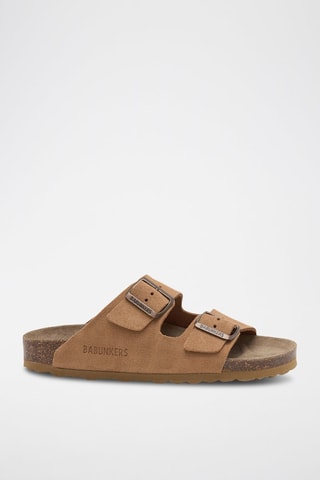 Mules em nobuck - Castanho