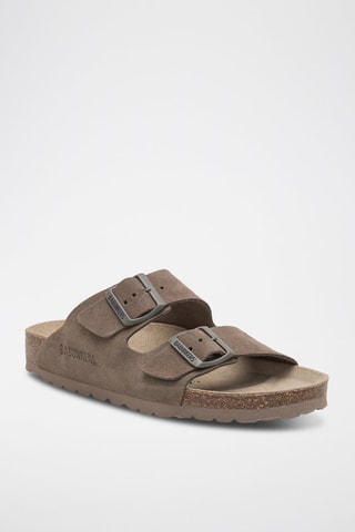 Mules em nobuck - Castanho