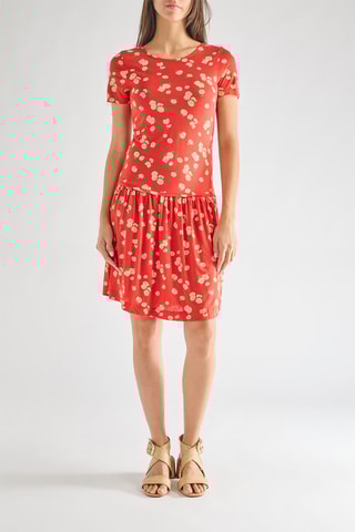 Vestido de talle bajo Tropicana - Rojo