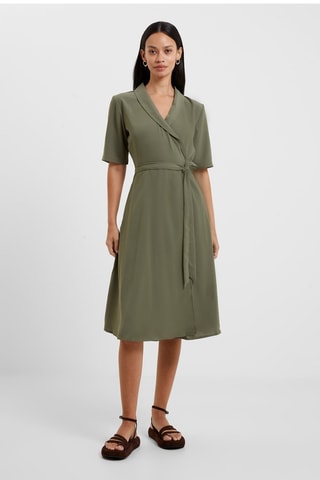 Vestido cruzado Shawl - Caqui