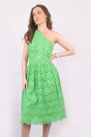 Robe asymétrique en broderie anglaise Appelona - Vert