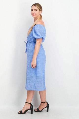 Vestido midi Bardot - Azul claro