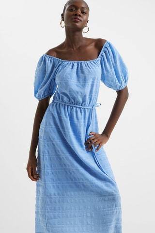 Vestido midi Bardot - Azul claro