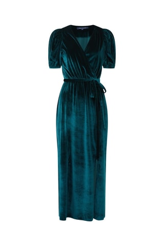 Vestido midi de terciopelo Sula - Verde esmeralda