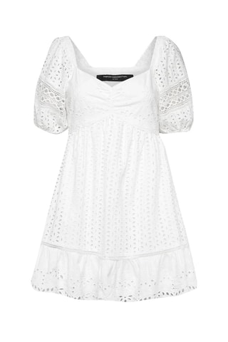 Vestido evasé con bordado inglés Alissa - Blanco