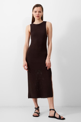 Robe midi Momo - Marron foncé