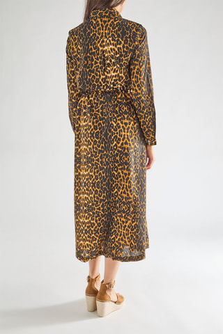 Robe chemise Leopard - Marron