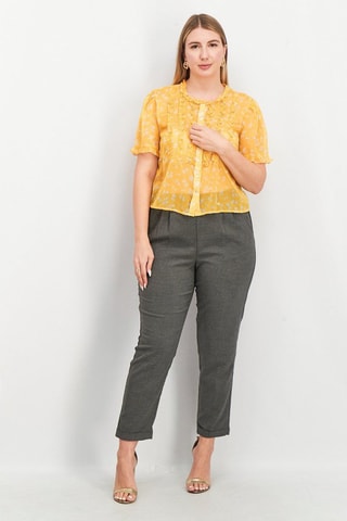 Camisa corta Ruffle - Amarillo