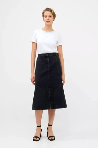 Falda midi vaquera Denver - Negro