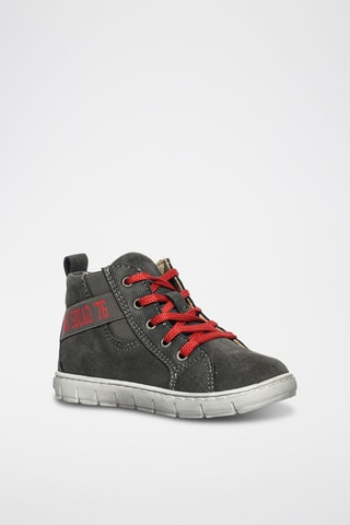 Zapatillas altas de piel Baby Box - Gris