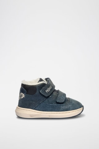 Zapatillas altas de piel Baby Float - Azul marino y gris