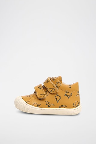 Zapatillas de piel bovina - Beige y naranja