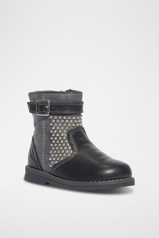 Botines de piel Hiron 19 - Negro y gris