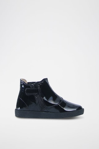 Botines de piel de charol Calvin - Negro