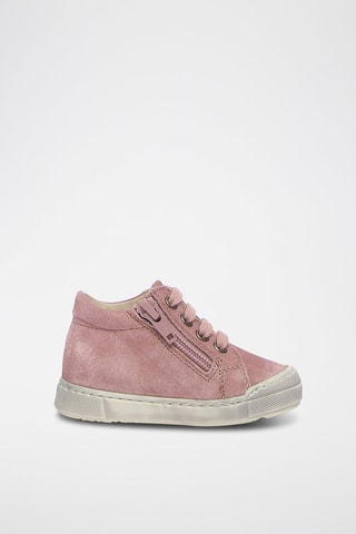 Zapatillas altas de piel bovina nobuk - Rosa