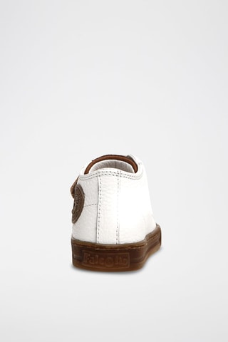 Zapatillas altas de piel bovina - Blanco y marrón