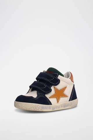 Zapatillas de piel Alnoite High - Azul marino y crudo