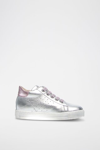 Zapatillas altas de piel - Plateado