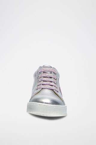 Zapatillas altas de piel - Plateado