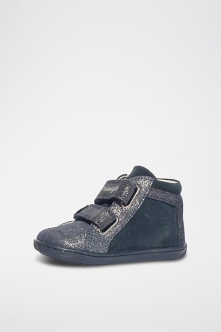 Botines de piel Baby Glitter - Azul marino