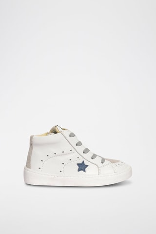 Zapatillas altas de piel B&G For Change - Blanco y azul