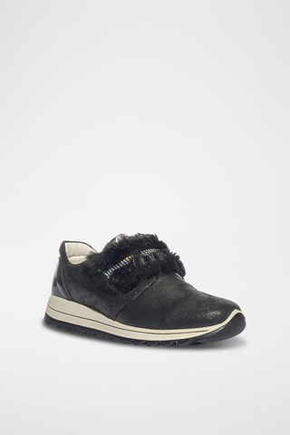 Zapatillas de piel Trilly - Negro y plateado