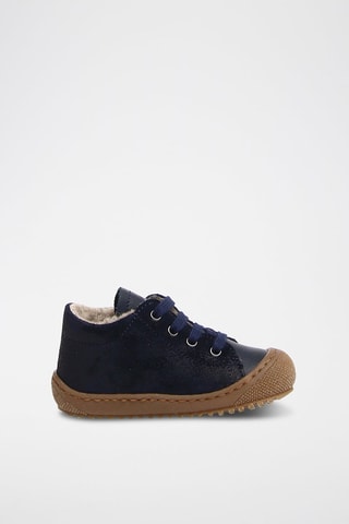 Zapatillas de piel napa forradas - Azul marino