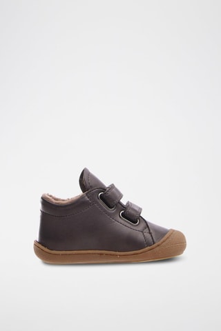 Zapatillas forradas de piel napa, lino y lana Cocoon - Antracita