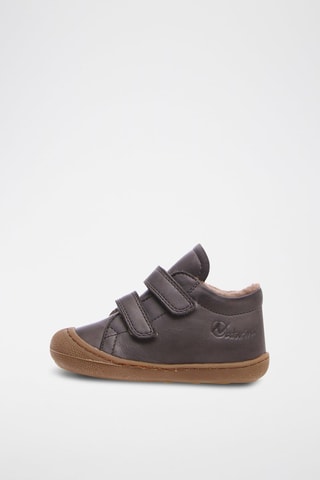 Zapatillas forradas de piel napa, lino y lana Cocoon - Antracita