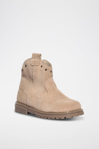 Botines de nobuk Happy Fashion - Beige y dorado