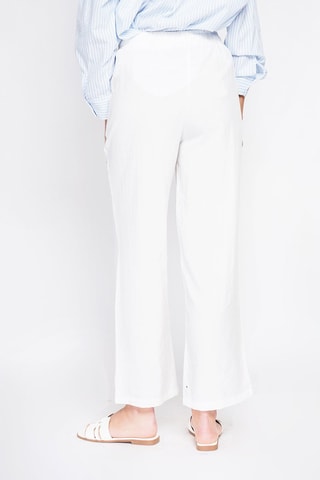 Pantaloni a vita alta in lino - Bianco