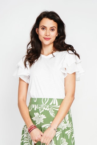 Top in lino - Bianco