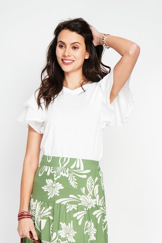 Top in lino - Bianco