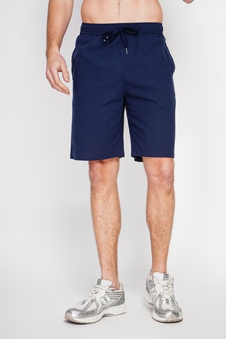 Bermuda in lino - Navy